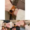Bear Snuggly Bracelet For Women Elegant Plush Yarn And Wood Handmade Gift Christmas