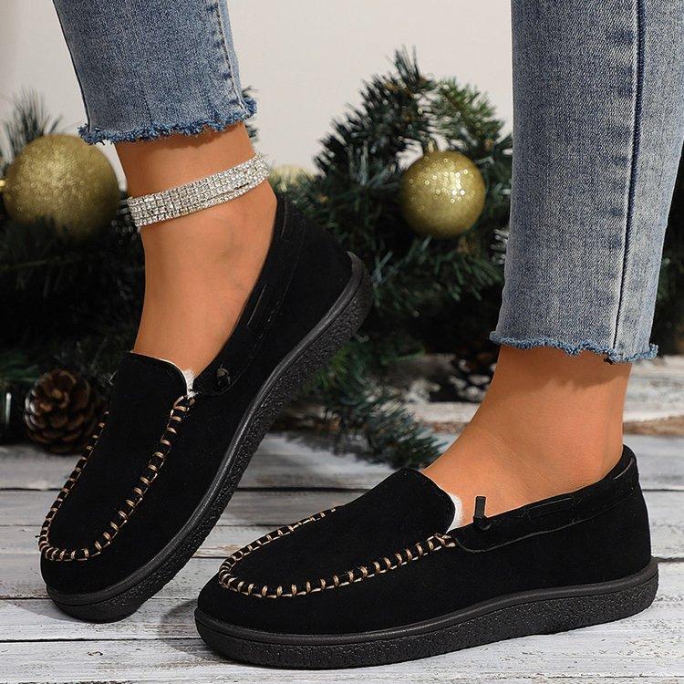Casual Large Size Warm Doudou Shoes Shallow Mouth Autumn New Women's Comfortable Soft-soled Single Shoes