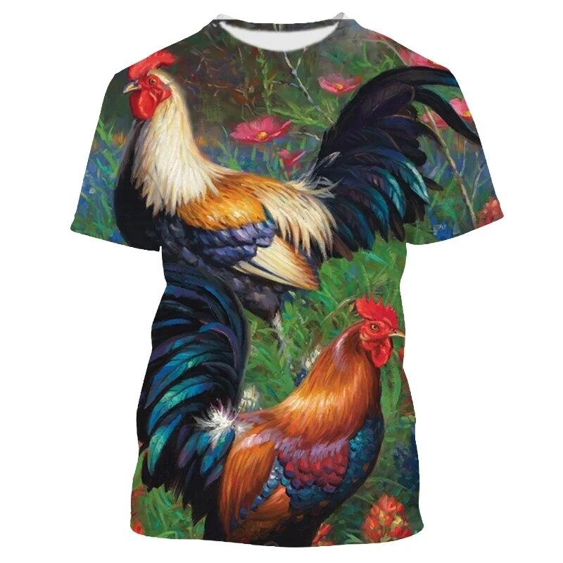 Trend Fun France Gallic Rooster Chicken Fowl Tričko s potiskem Harajuku Fashion Roztomilý Animal Grafický Trička Muži Streetwear
