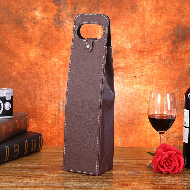 Leather Red Wine Packaging Bags Wine Tote Bags Universal Packaging Carrier Single/Double Bottle Protective Wine Gift Bags