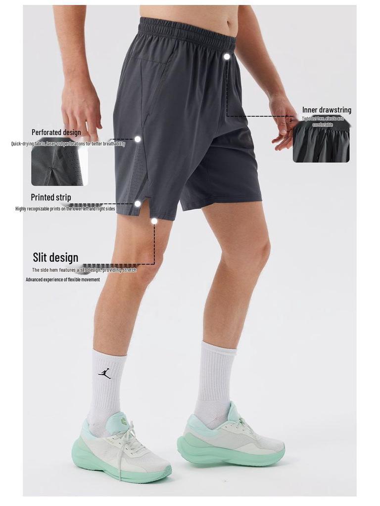 Men's Summer Quick-Dry Athletic Shorts: Breathable, Ice-Feel, Five-Point Length for Running, Fitness, and Basketball.