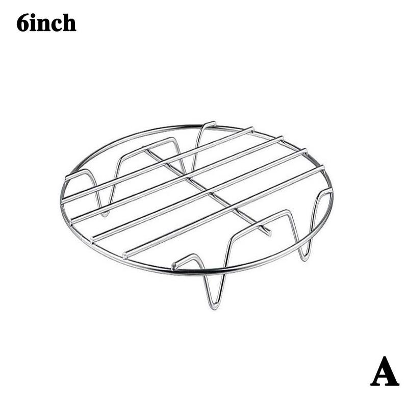 6/7/8Inch Grid Airfryer Grill Cooling Cooking Stainless Steel Air Fryer Racks For Steaming Stand Multi-purpose Baking Air Fryer