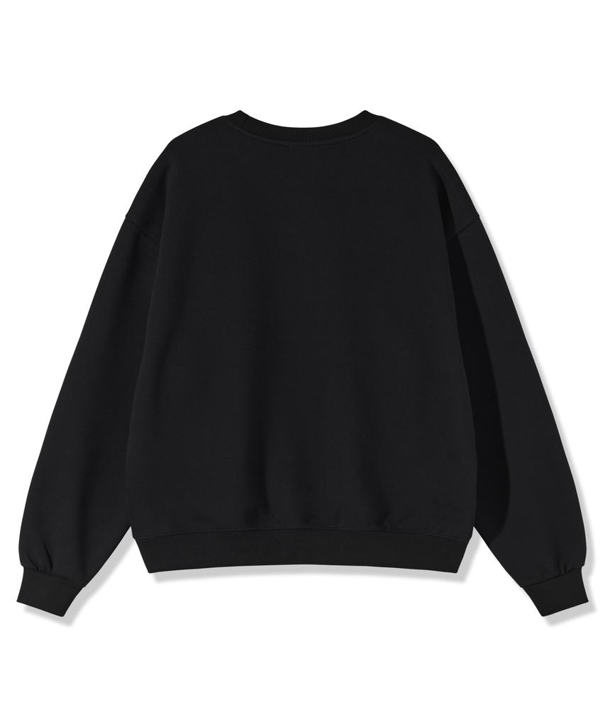 PIANER Hap-Po Oversized Crop Sweatshirt (Black)