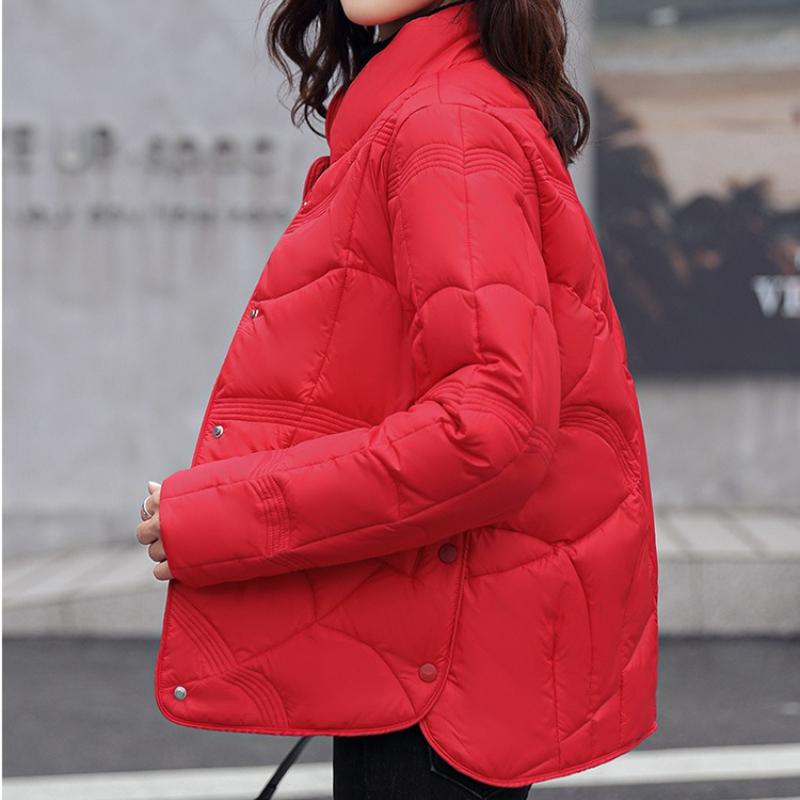 2025 New Product, Xiangyun Embossed, Down Cotton Jacket, Women's, Short Style, Fashionable Stand Collar, Lightweight Cotton Jacket, Coat Jacket