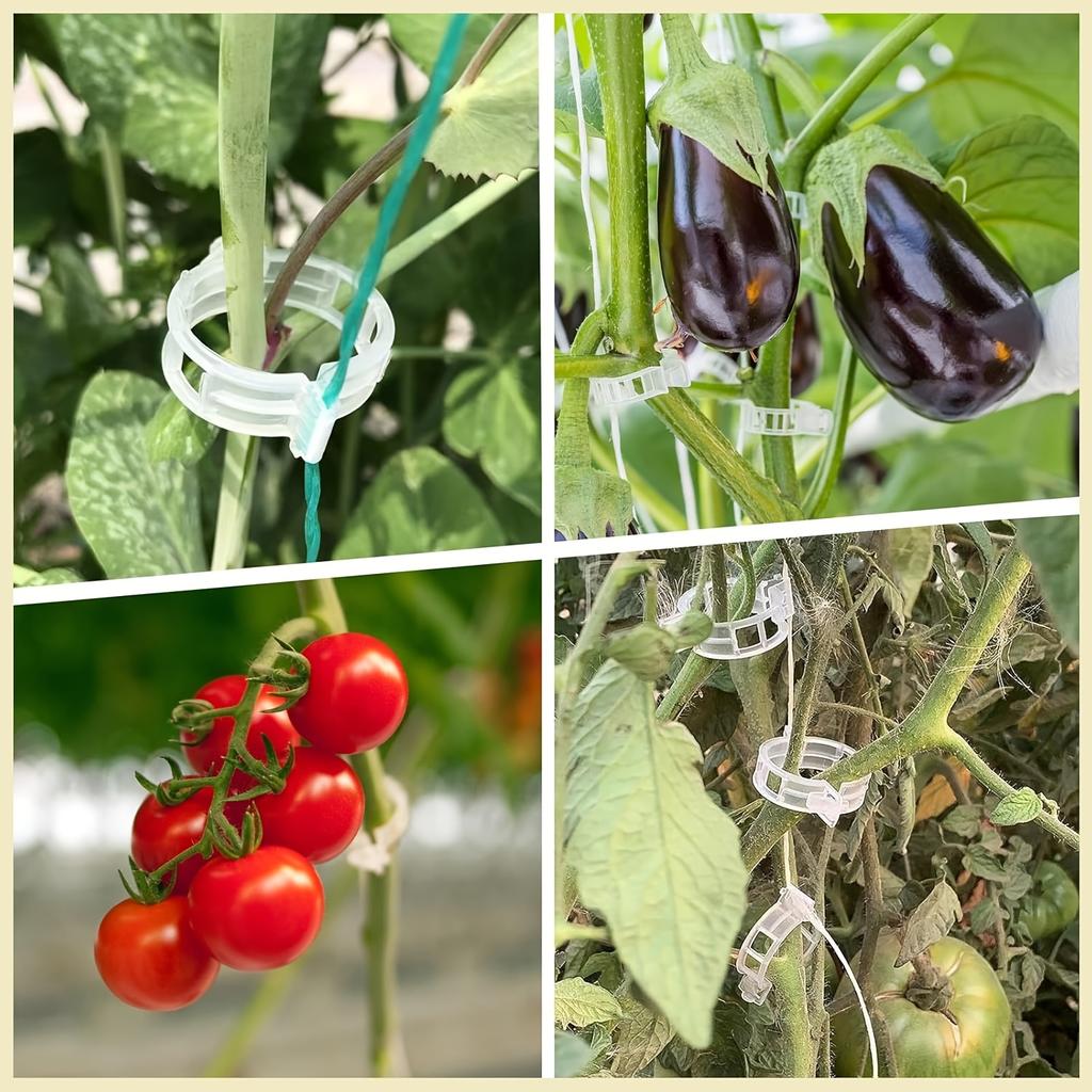 200 Stück Wiederverwendbare Pflanzenstützklemmen Tomatenrankenclips Garten Gemüse Gitter Rankhilfe Clips