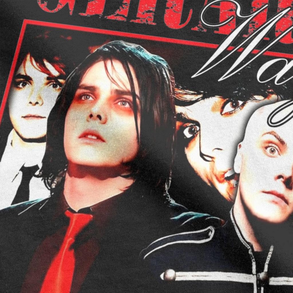 Gerard Way MCR T-shirt dla mężczyzn Casualowe 100% bawełniane koszulki Okrągły dekolt Krótki rękaw T-shirt Unikalna odzież
