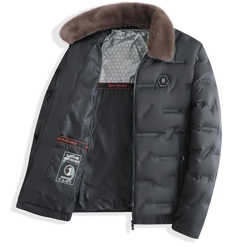 Vieille veste rembourrée en coton pour hommes, col en laine rembourré, vêtements rembourrés en coton graphène d'hiver