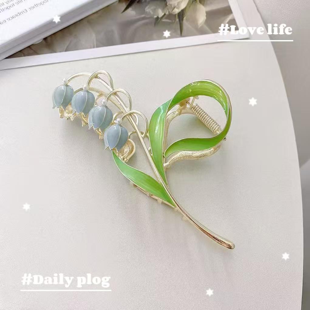 Golden Wheat Ear Metal Hair Clip - Elegant Bun Hairstyle Accessory and Gift