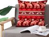 1Pc Red Indian Elephant Cushion Cover, Bohemian Boho Animal Print Throw Pillow Case For Home Sofa Bedroom Decor