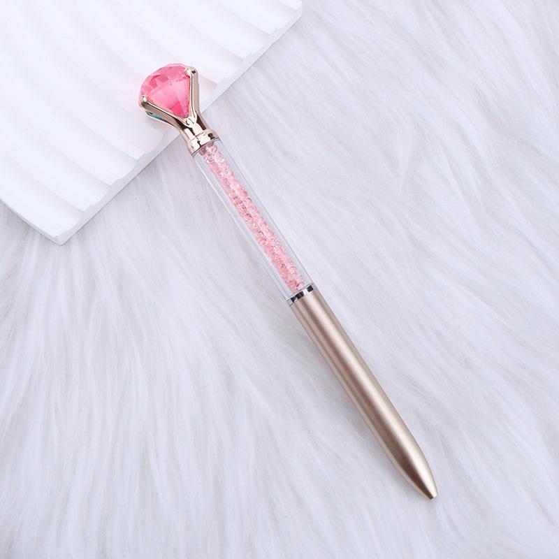 5Pcs Plastic Ballpoint Pen; Creative Big Diamond Gift Pen Office Medium Oil Pen