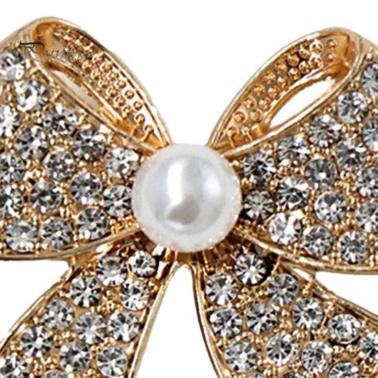 Lapel Pin Brooch Pin, 3D Bow Design with Imitation Pearl, Anti-oxidation Strong Buckle Badge for Coats Shirts Bags Accessories