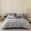 100% Cotton 3 Piece Bedding Set Soft Duvet Cover with 2 Pillowcases Solid Striped Checkered Print Skin Friendly