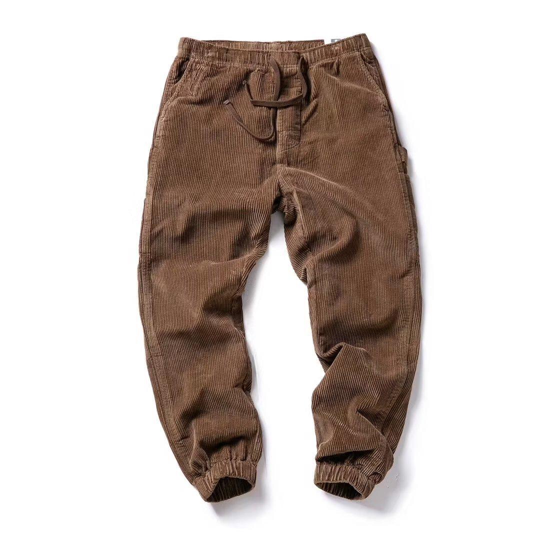 

Мужские свободные повседневные брюки из японского ретро-вельвета 2023 года на осень/зиму. XXL хаки