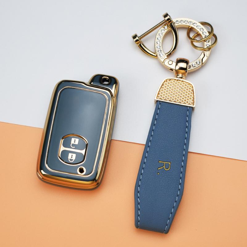 

2 кнопки, мягкий чехол-брелок из ТПУ для Toyota Camry Crown Majesta Highlander Land Cruiser Prado Kluger Mark X Subaru Foreste XV, чехол для ключей от машины серый