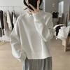 Sweatshirt Autumn New Thin Sweet Raglan Round Neck Women's Long-sleeved Solid Color Korean Style Niche Pullover