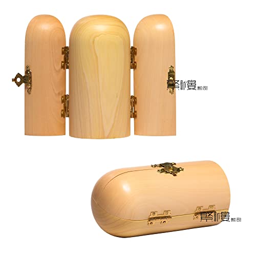 Three-way Buddha Kannon statue, Manjusri, Kannon, and Samantabhadra, wood carving, miniature Buddhist altar, Buddhist box, or altar ornament (10cm hig