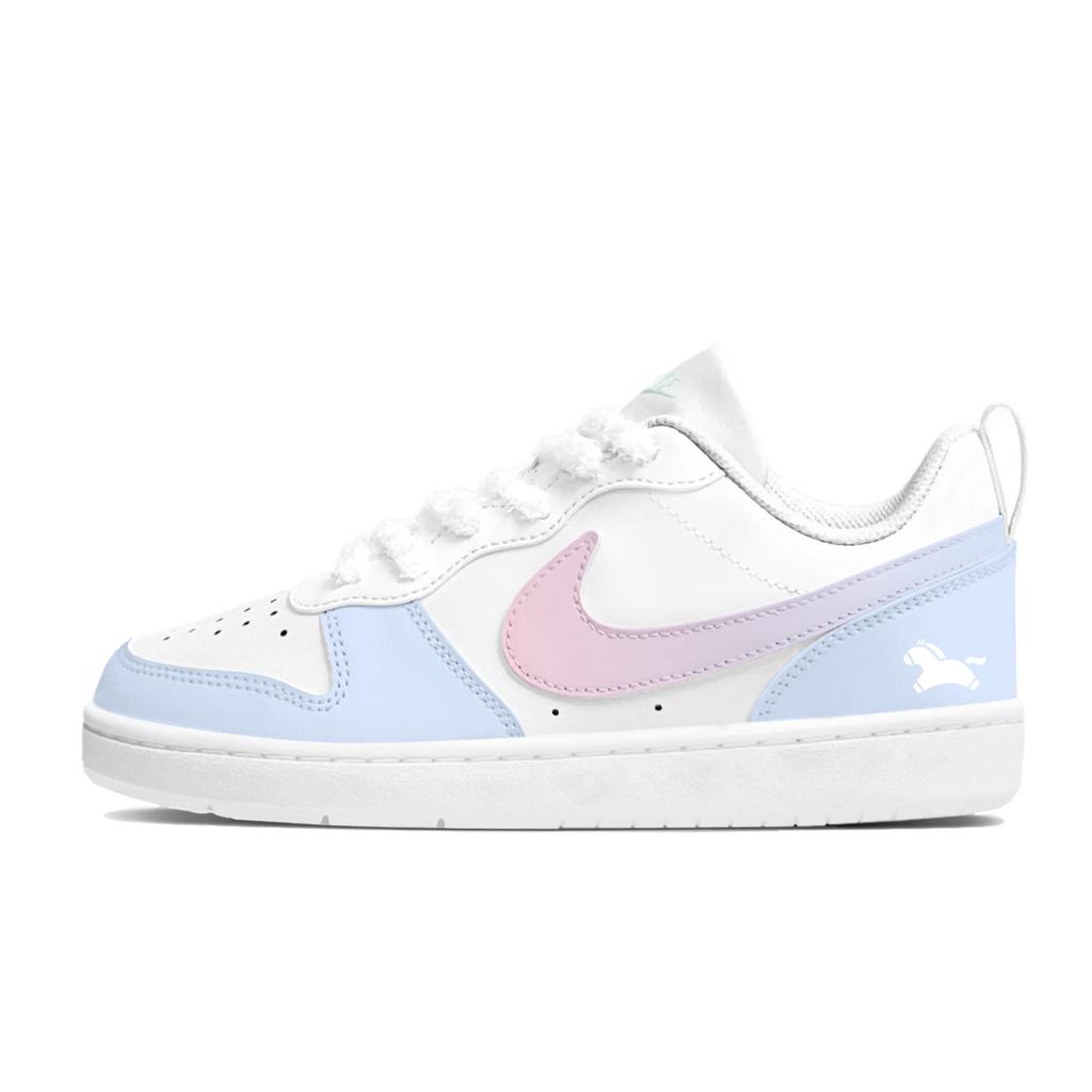 Nike Court Borough Right Away Good Luck Low Top Skateboard Shoes Women's Blue BQ5448-100(Team1121-)