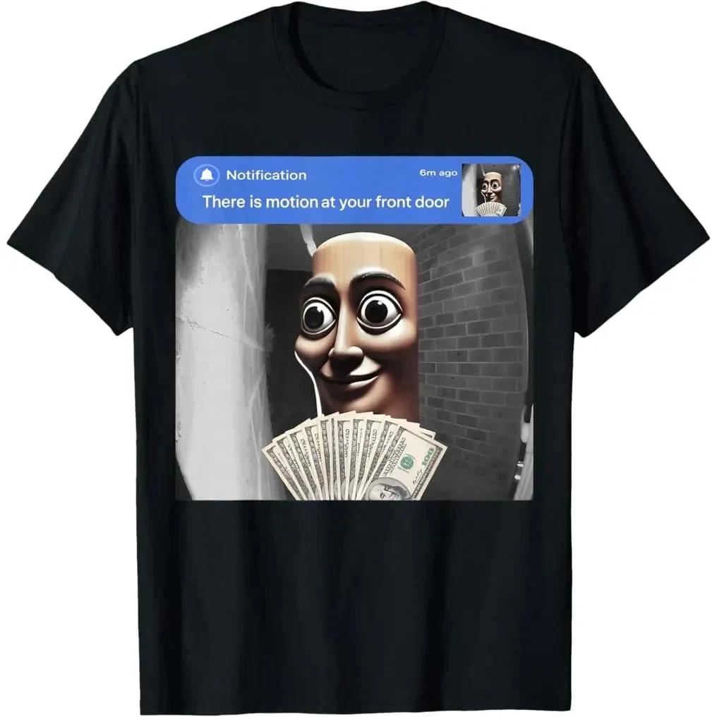 There is movement at your front door Tung Tung Tung Sahur meme cotton T-shirt M
