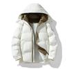 Mens Black Detachable Hooded Puffer Coat Winter Thick Warm Cotton Jacket Teens