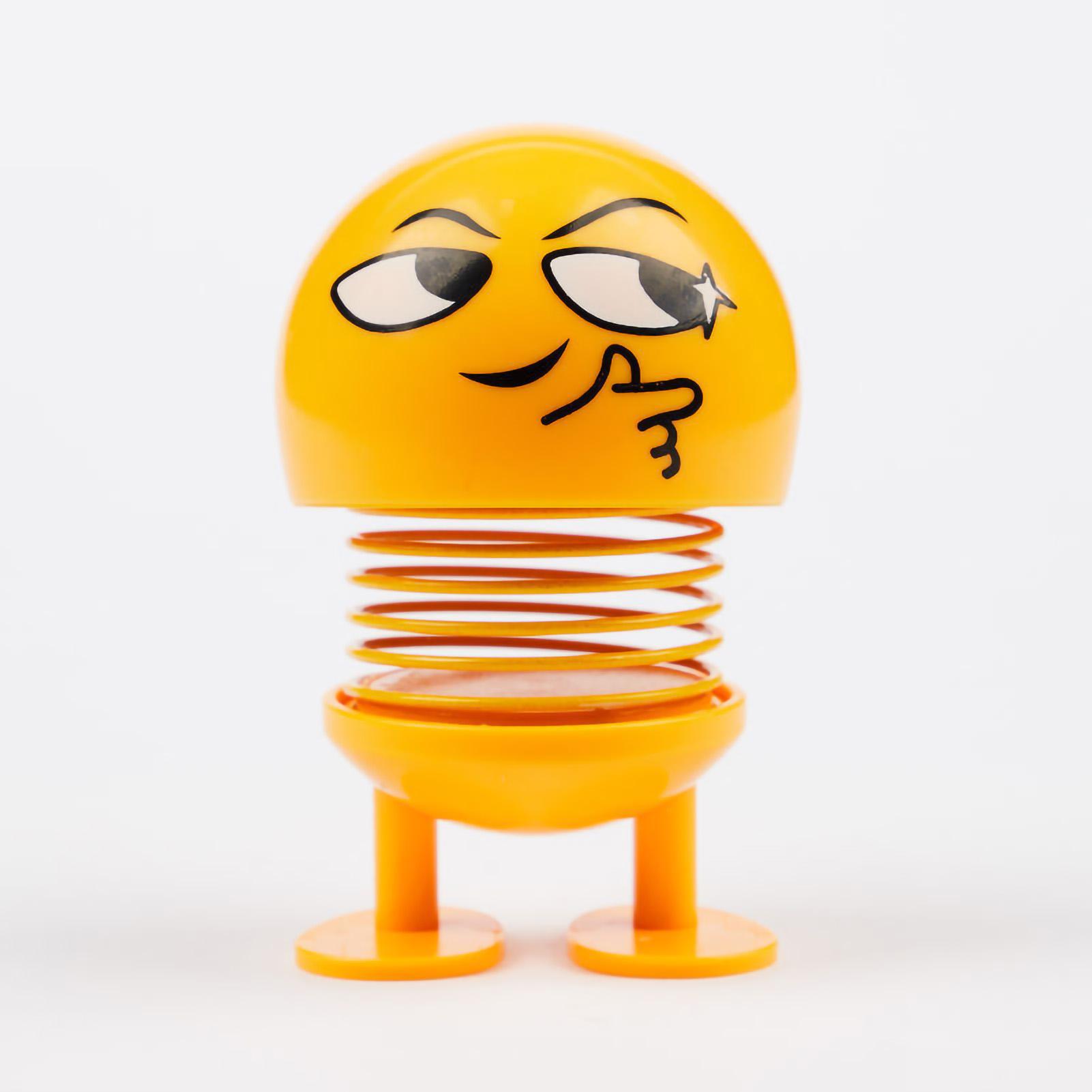 

Пружинная игрушка с качающейся головой, симпатичное лицо, автомобильная кукла с эмоциями, внутреннее украшение для приборной панели автомобиля № 14