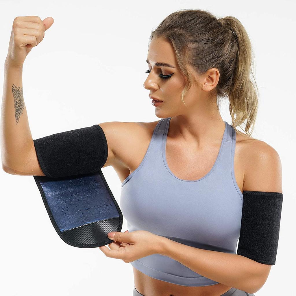 1 Pair Arm Trimmers for Women and Men Pair Sauna Sweat Arm Shaper Bands Adjustable Arm Trainer Toner Sleeves for Sports Workout
