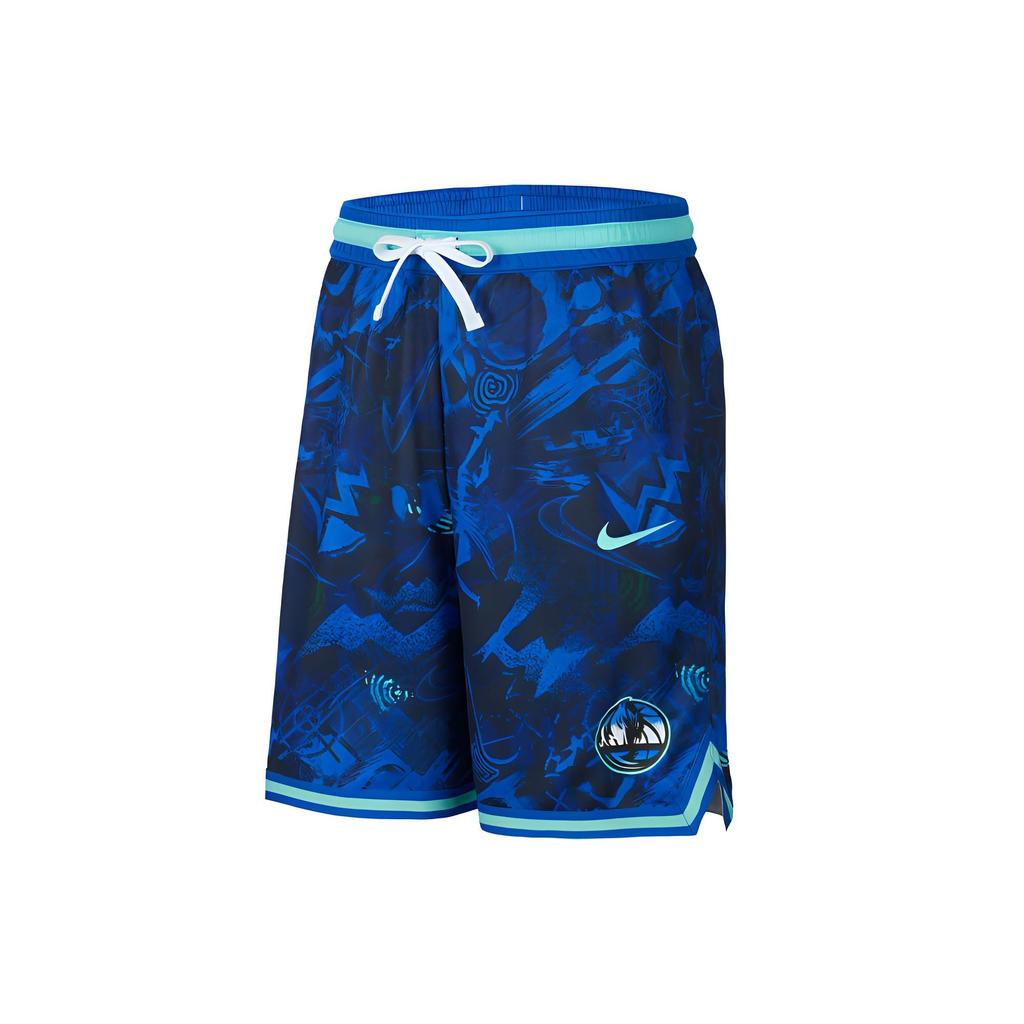 Nike Dallas Mavericks Quick-Dry Knit Breathable Basketball Shorts Men Bottoms Blue DJ4035-405
