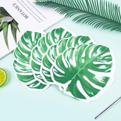 20pcs Hawaiian Cocktail Napkins Coconut Wine Cup Tropical Palm Leaves Shape Disposable Napkins Summer Hawaiian Party Table Decor