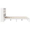 Solid Wood Bed with Shelf Without Mattress White 160x200 cm Pine