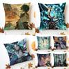 Game Genshin Xiao Cushion Cover Washable Linen Pillowcase Soft For Sofa Bed Cozy Home Room Decor