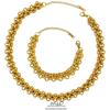 18K Goldplattierter Titanstahl Geflochtene Halskette Armband - Damen Cross-border Hip Hop Schlüsselbein Kette mit Vakuum Farbhaltigkeit