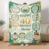 Happy 40Th Birthday Celebration Blanket Personalized Name Soft Warm And Versatile For Sofa Bed Office And Travel Machine Washable Comfortable In All