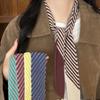 Color Blocking Korean Casual Scarf Soft Y2K Thin Scarf Elegant Knitted Narrow Scarf  Women