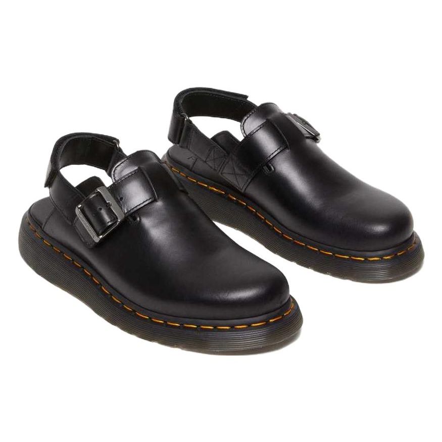 Dr. Martens Jorge Ii Leather Comfortable Casual Low-Top Mule Slippers Unisex Slippers Black 30868001