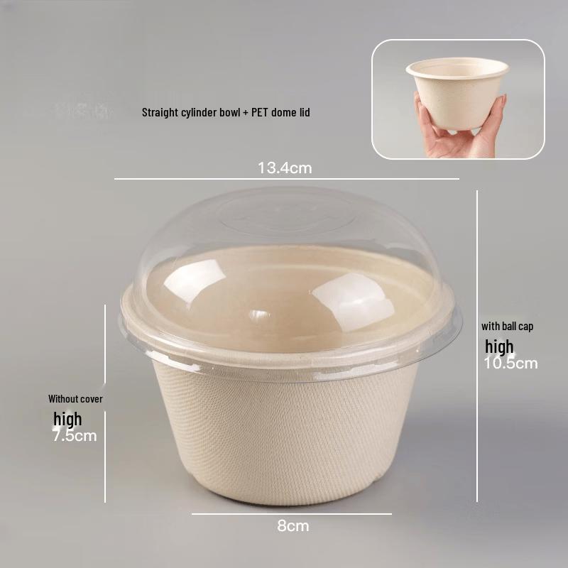 Degradable Disposable Paper Bowl Set with Clear Dome Lids