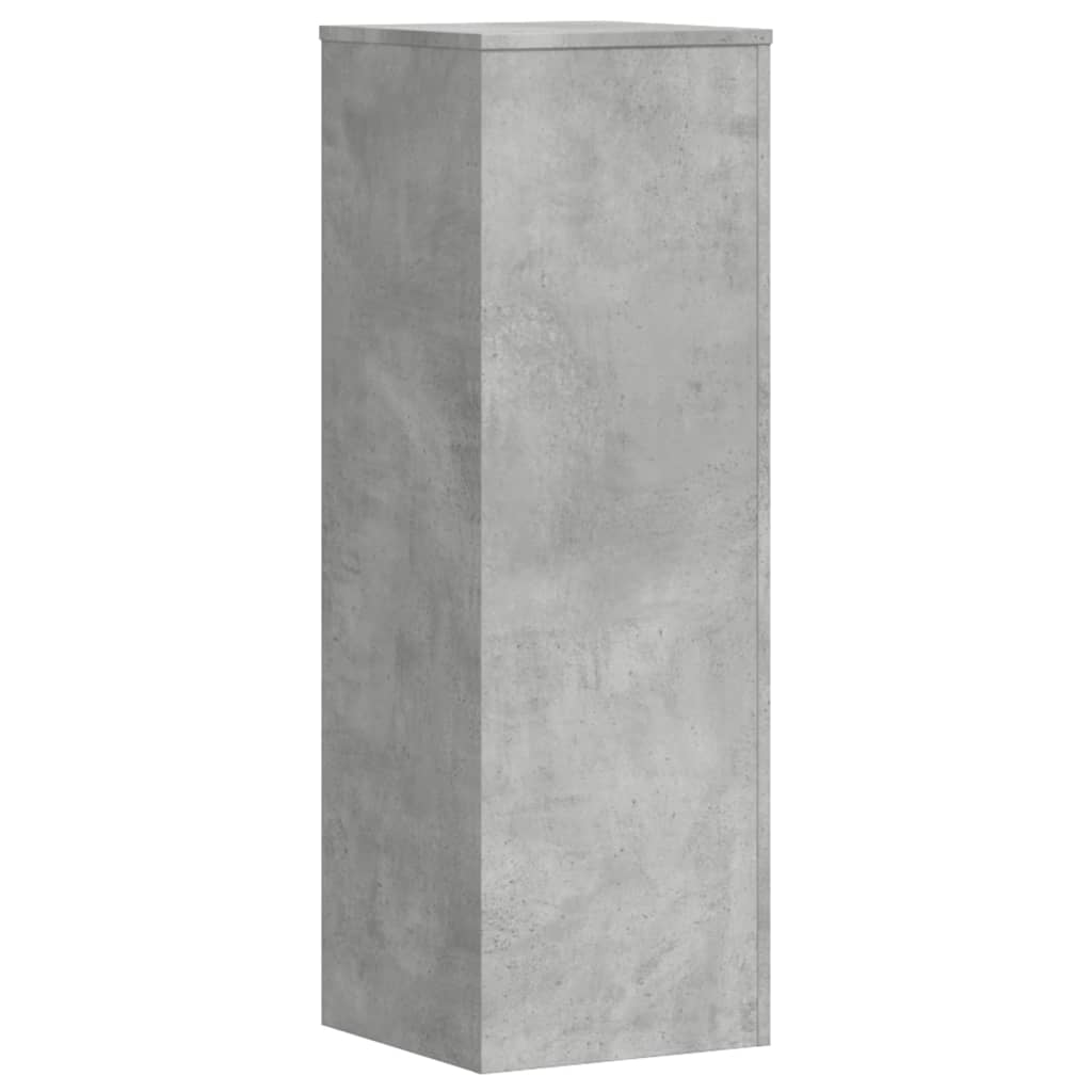 Plant Stand Set of 2 Concrete Grey 33 X 33 X 100 Cm Wood Based Material