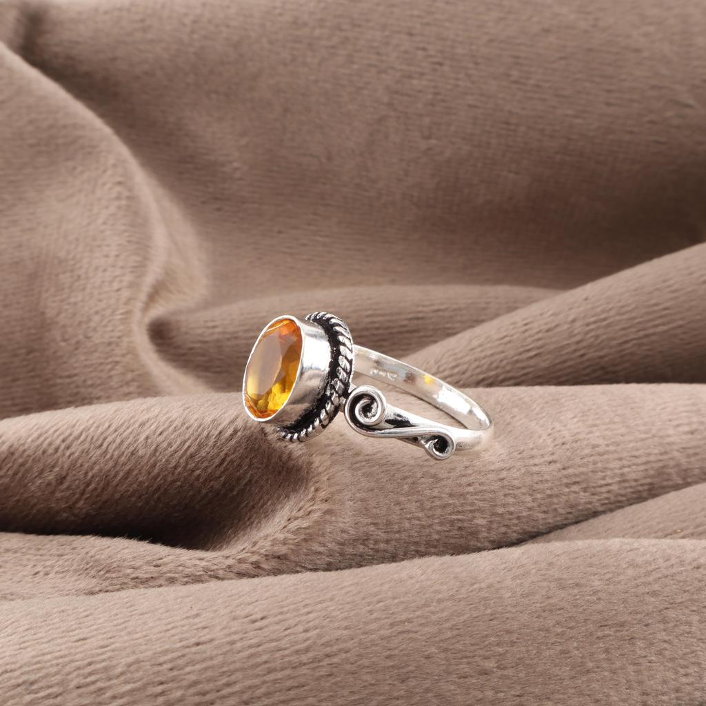 Citrine Jewelry, 925 Solid Sterling Silver Ring, Handmade Gemstone Jewelry Ring For Memorial Day