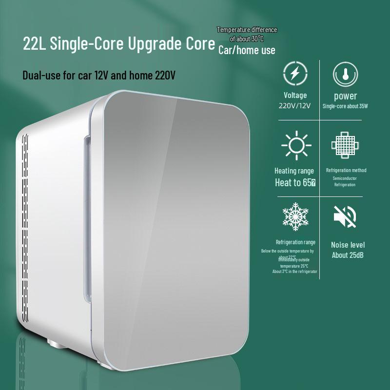 4L Dual-Use Mini Fridge for Car and Home - Ideal for Makeup, Masks, and Cosmetics