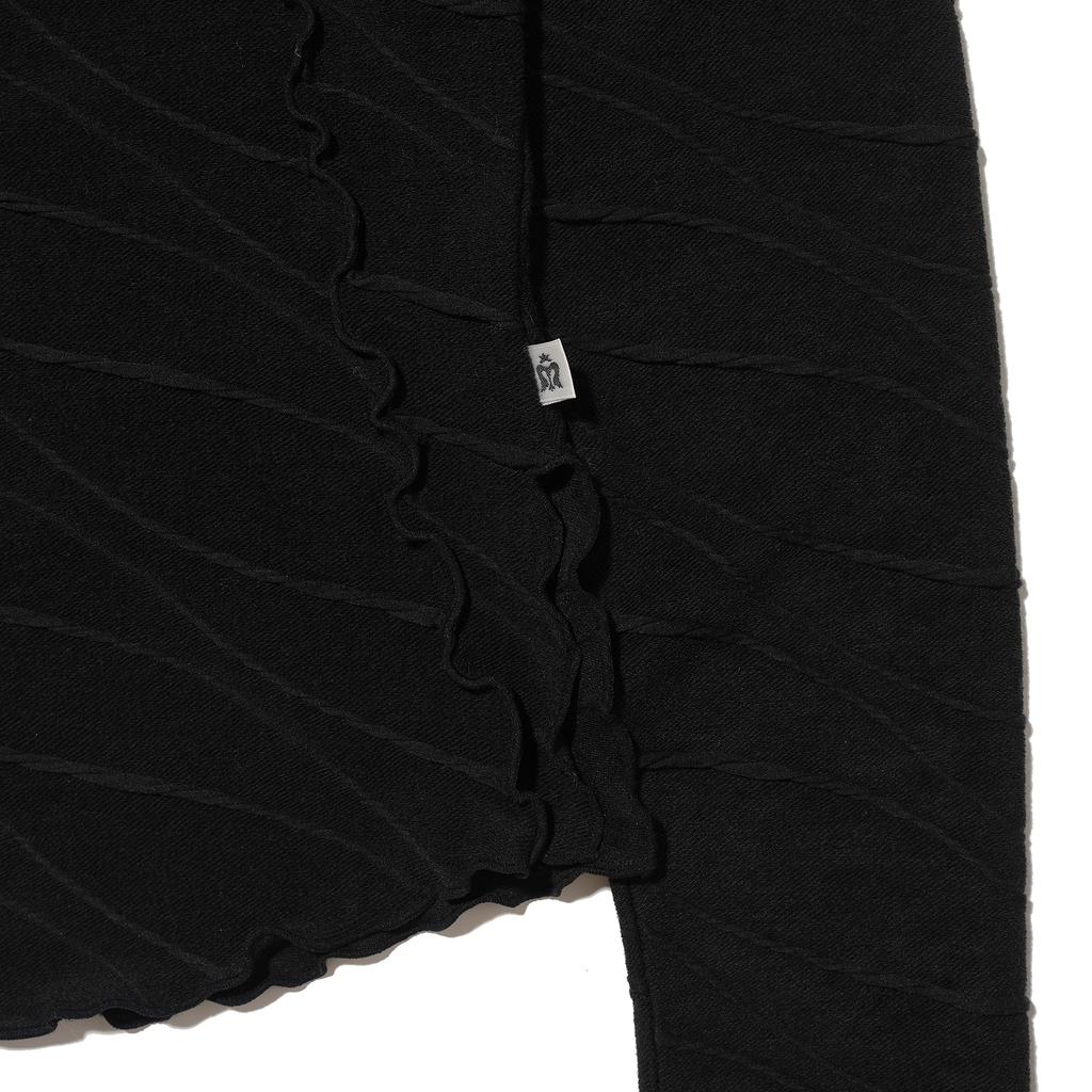 Telelu Ruffle Line Long Sleeve Black