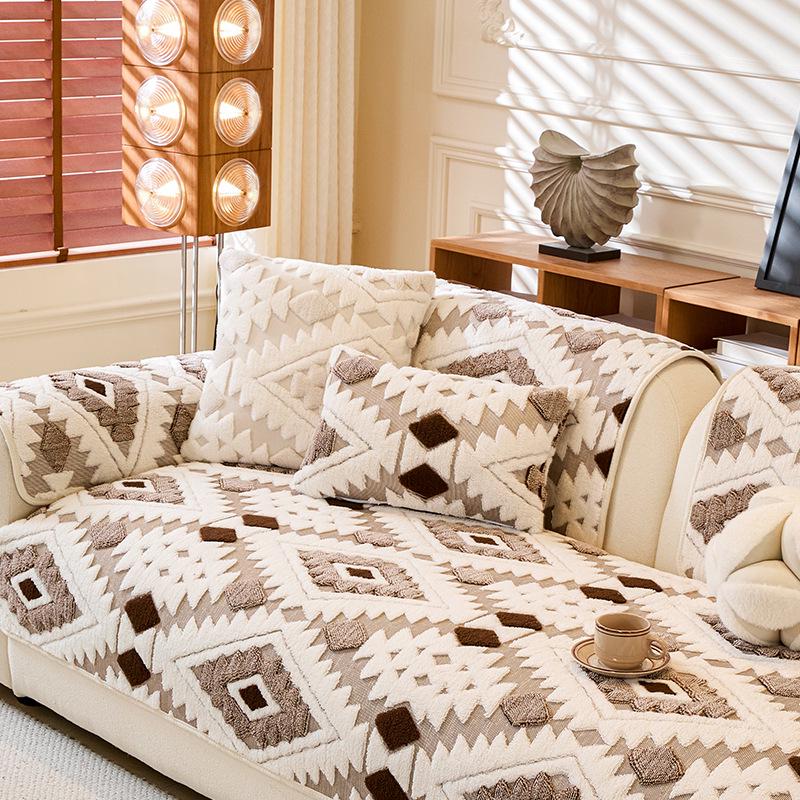 Bohemian Shu Cotton Velvet Sofa Cover – Anti-Scratch, Universal Style