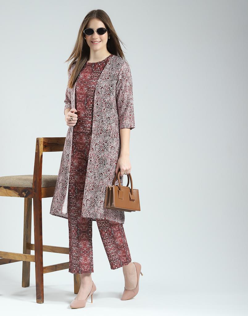 MONTE CARLO Damen Bedrucktes Rundhals Ärmellos Regular Fit Kordelset