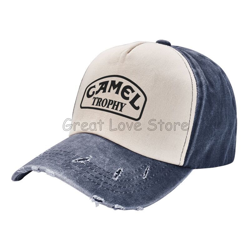 Camel Trophy Print Baseball Cap Unisex Adjustable Snapback Hat Vintage Washed Cotton Caps Cowboy Hat Retro Sun Visor Cap