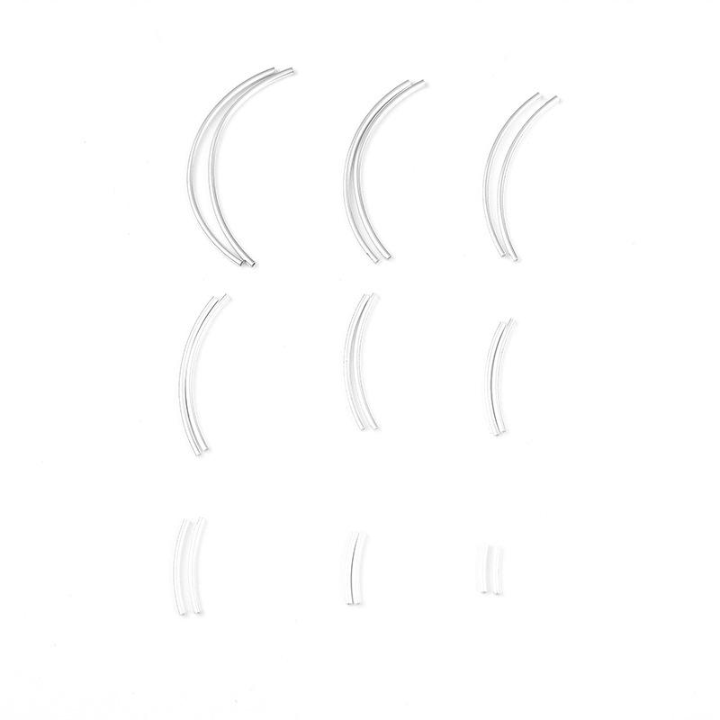 S925 Sterling Silver 1.5mm Curved Tube Beads for DIY Bracelets