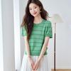Srcr Women's Textured Knit Silk Blend Cropped T-shirt