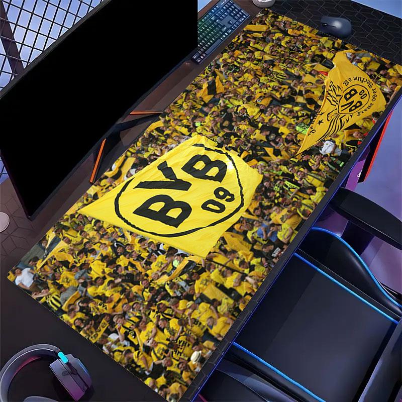 Dortmund Mauspad, Große Gaming Schreibtischmatte, Rutschfestes XXL-Mauspad für Laptop & Tablet, Mini-PC-Spielmatte mit Genähten Kanten