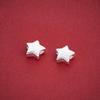 Pure Sterling Silver 999 Small Star Beads Bracelet with Crystal Red Rope and White Spacer Beads