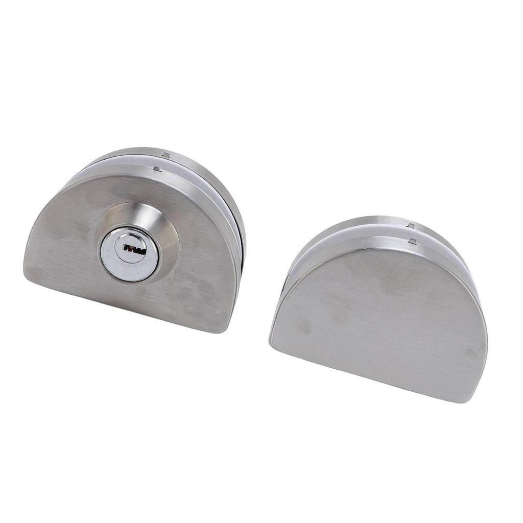 Serratura per Porta in Vetro Adatta per Vetro da 10 mm 12 mm Acciaio Inossidabile Doppi Catini Battente Spinta Scorrimento Controllo Accessi Ufficio Vetro