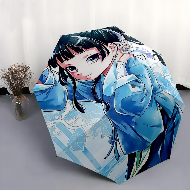 1 Stück Outdoor-Schirm mit Anime-Charakter-Design - Automatisches Öffnen/Schließen, Tragbares 3-fach faltbares Design, 8-Speichen-Eisenrahmen - Perfektes Geschenk für Fans, T
