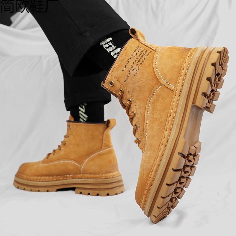 Rhubarb Boots Leather 2 Summer High Top Boots Desert Tooling Boots Locomotive
