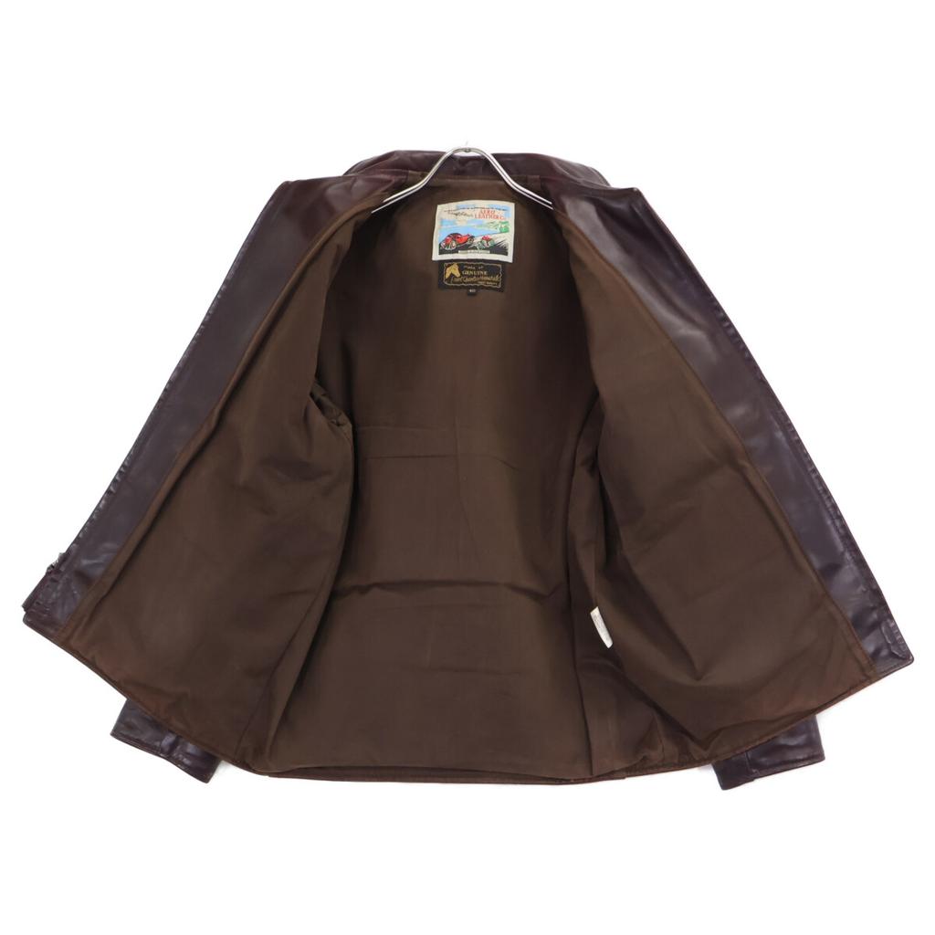 AEROLEATHER Pferdeleder lange Jacke mit langem Halbgürtel Jacke 40 BraunGebraucht