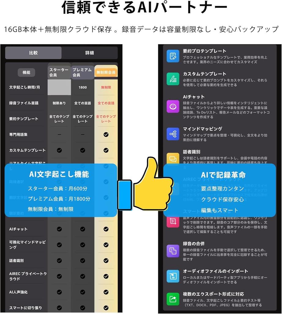 QPLOVE Voice AI Voice Compact IC Automatic ChatGPT AI App 189 10 Hours of Continuous Ballpoint Compatible with and for Lecture and Meeting Recording